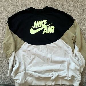 Nike Air Women’s Colorblock  Sweatshirt  - Black, Tan, White size S